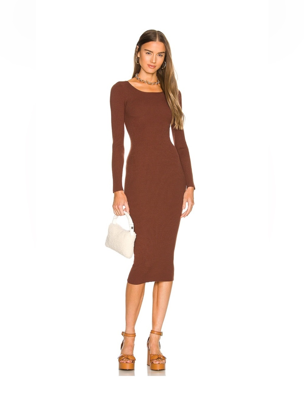 LPA Revolve Auburn Sweater Dress in Chocolate Size small NWOT